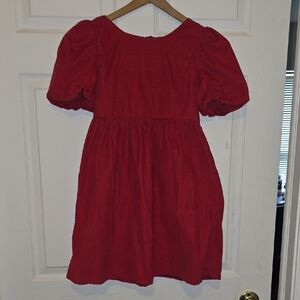 GAP Red Puff Sleeve Casual Kids Dress